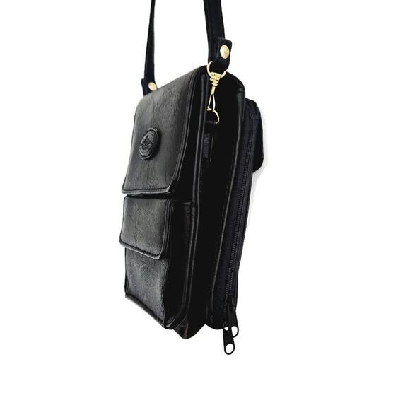 Kolta Women's Black Multi Compartment Mini Crossbody Bag - Picture 3 of 9